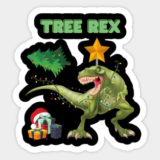 Tree Rex, Tree Rex Christmas, Dinosaur Christmas, Christmas Dinosaur, Dinosaur Lover, Dinosaur Gift Idea, T Rex Christmas, Dinosaur Xmas, Funny Dinosaur Christmas Sticker